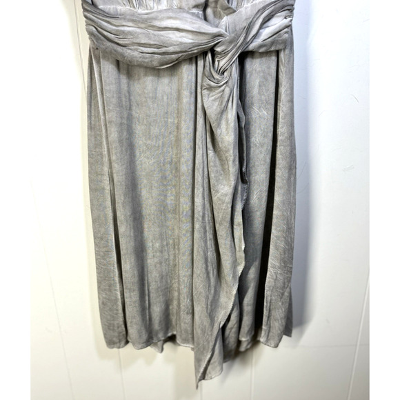 Entro Faux Gray Marble Wrap Dress Short Flutter Sleeve Size Medium New - Picture 7 of 12